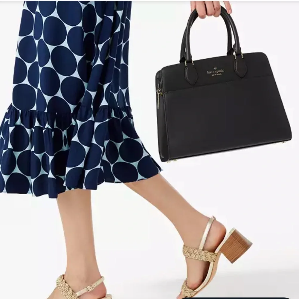KATE SPADE Madison Saffiano Leather (NWT Medium Satchel BLACK COLOR